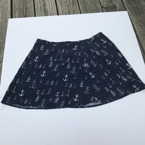 A dark blue skirt with a anchor pattern